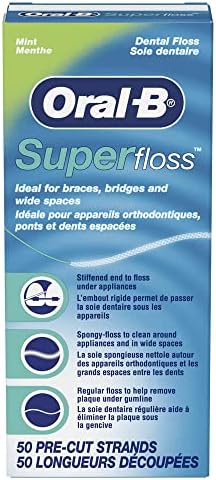 Oral-B Super Floss Önceden Kesilmiş Teller Diş İpi, Nane, 50 Adet