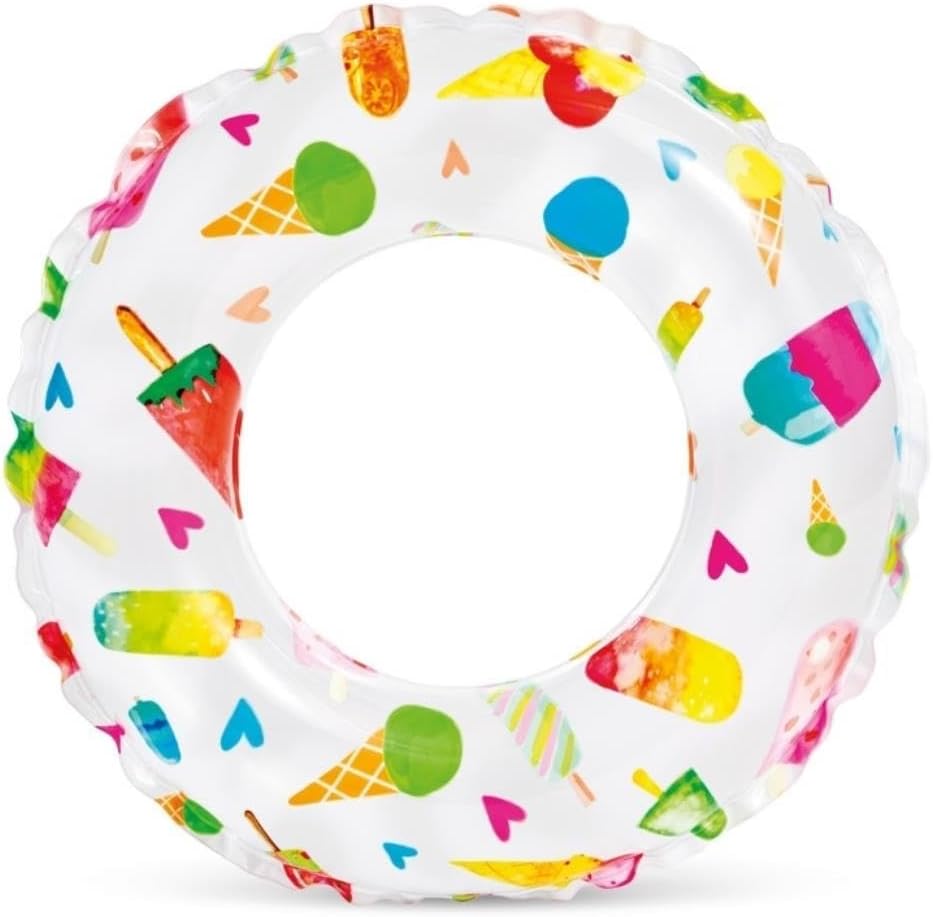 59230 Sevimli Desenli Simit 51 cm, su sporları, plaj malzemesi, şişme ürün, yüzme aksesuarı, kamp, dalış, güvenlik