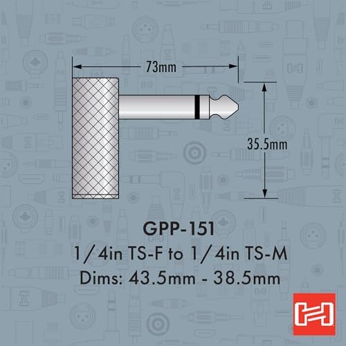 Alternative view of 1/4 inç TS (F) - 1/4 TS (M) Sağ Açılı Çevirici (GPP-151)