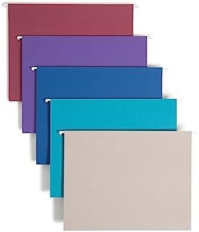 4 x askılı file Folder with Tab, 1/5-Cut Adjustable Tab, size, çeşitli Jewel Tone Colors, 25 Box (64056) by