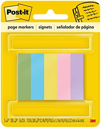 page i aretleri, be Assorted Ultra Colors, 5 PADS of 100 Strips/Paket