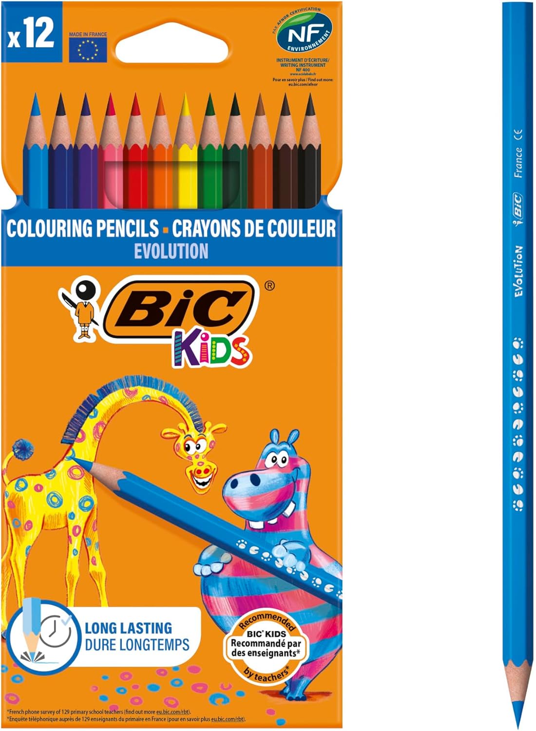 Alternative view of BIC Kids Kuru Boya Kalemi, 12'li Kutu, Kıymık Oluşturmaz, Çiğnemeye Karşı Dayanıklı, Kolay Açılır