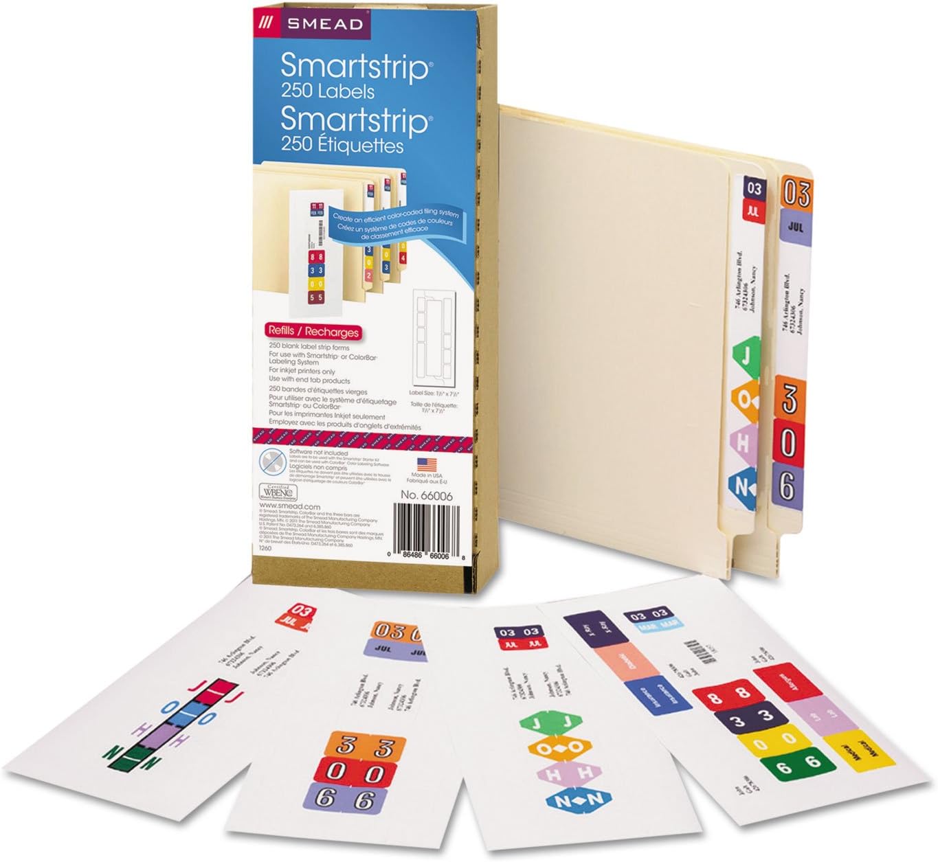 Alternative view of Smartstrip Etiketleri, Dolum Paketi, Uç Sekme Etiketleri, Mürekkep Püskürtmeli Yazıcı (66006)