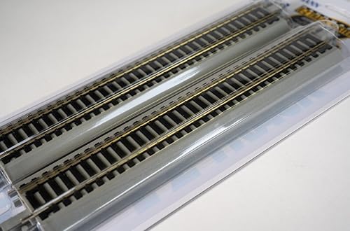 Trains - -Fit E-Z Track 9" Düz Yol (4/kart) - Nikel Gümüş Ray Gri Yol Yatağı ile - Yüksek Ölçekli