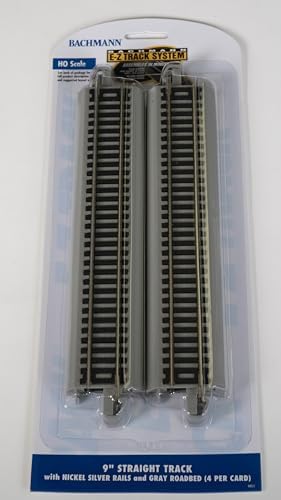 Alternative view of Trains - -Fit E-Z Track 9" Düz Yol (4/kart) - Nikel Gümüş Ray Gri Yol Yatağı ile - Yüksek Ölçekli