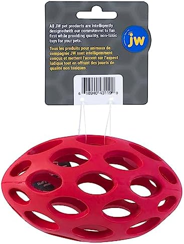Alternative view of JW Pet Hol-ee Futbol Köpek Oyuncak Bulmaca Topu, Doğal Kauçuk, Orta Boy (15 cm Uzunluk), Renkler Değişebilir