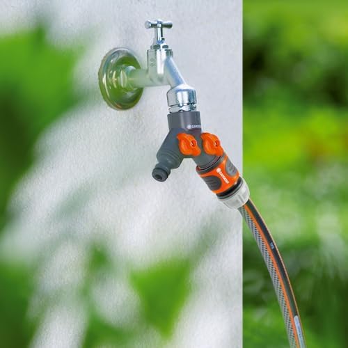 2 yollu vana: 26,5 mm (G 3/4 inç) dişli musluk için su dağıtıcı, iki cihazın aynı anda bağlanması için, her iki çıkış ayarlanabilir (938-20)