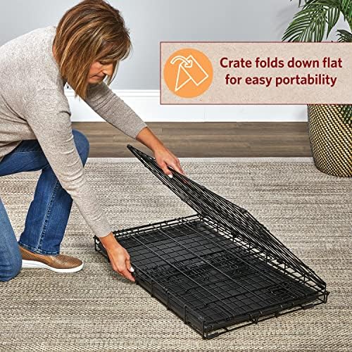 Homes for Pets Köpek Sandığı Yaşam Aşamaları 36' Çift Kapılı Katlanır Metal Köpek Sandığı | Bölücü Panel, Zemin Koruma Ayakları, Sızdırmaz Köpek Tavası | 90,5 cm x 62,1 cm x 55,7 cm, Orta