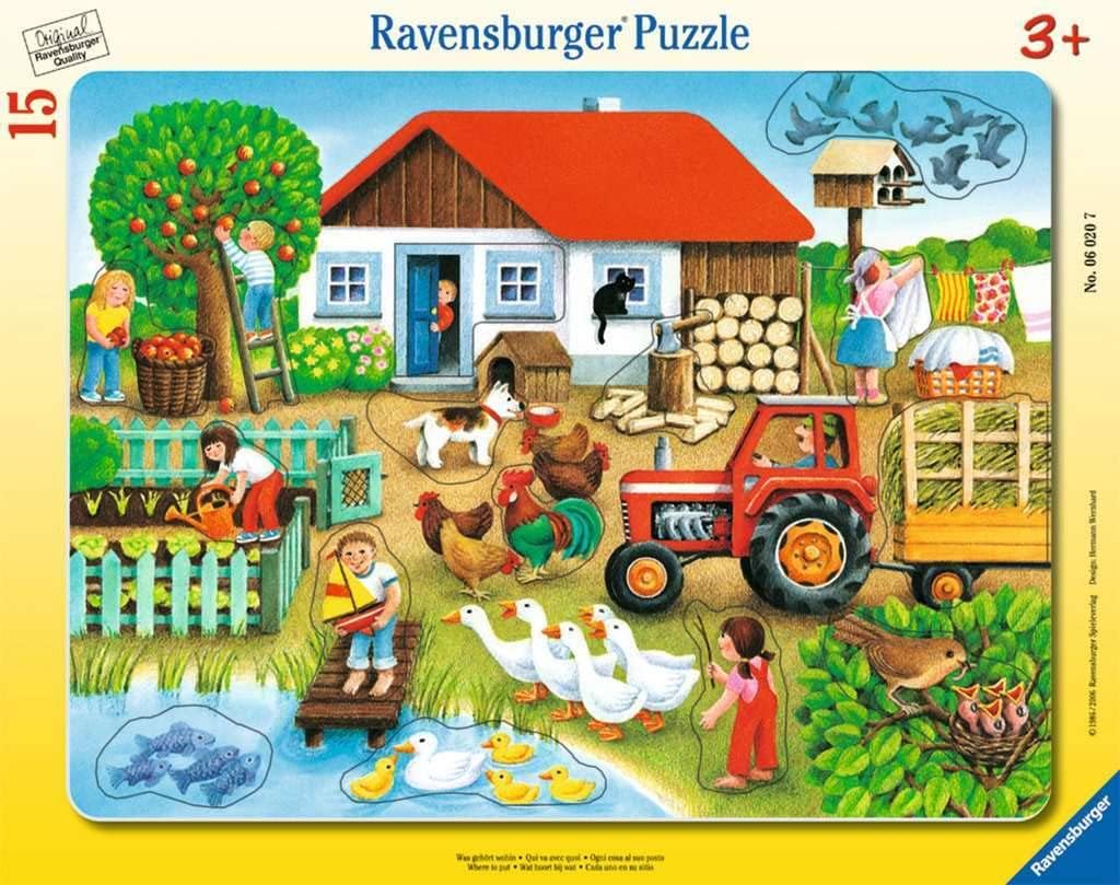 Büyük Çerçeveli 15 Parça "Nerede Olmalı?" Puzzle
