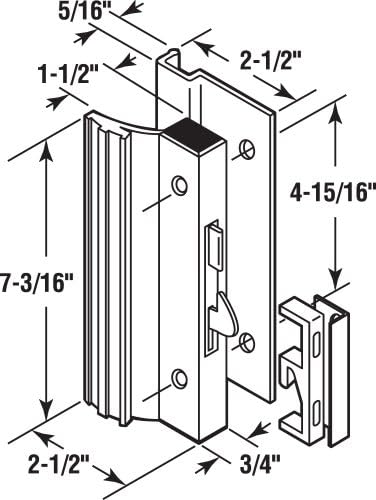 Alternative view of - Products C 1001 Sliding Glass Handle Set, 10cm - 2.4cm., Extruded Aluminium,, Hook Style, Surface Mount