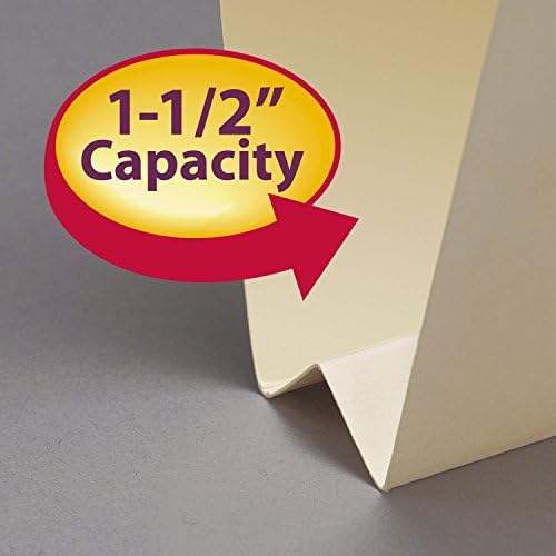End Tab Bağlayıcı Dosya Klasörü, Shelf-® Güçlendirilmiş Düz Kesim Tab, 2 Bağlantı Elemanı, Mektup Boyutu, Manila, Kutu başına 50 (34276)