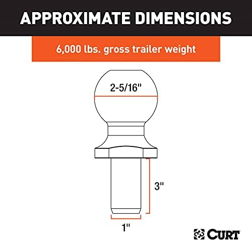 Curt Manufacturing 40021 2 5 16 in cap krom trailer ball