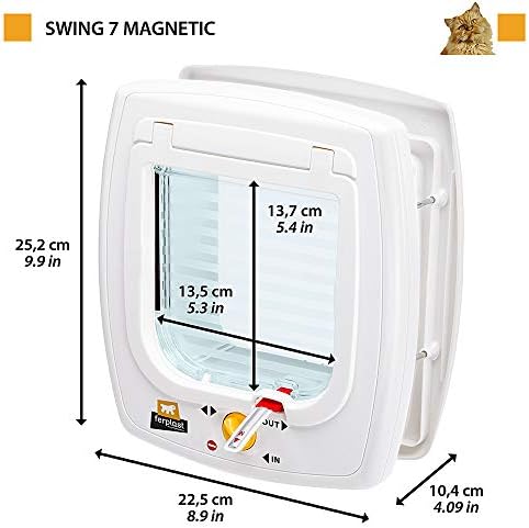 Swıng 7 Kedi-Köpek Kapı,Byz,13,5X13,7 Mnyt, Magnetic, Beyaz