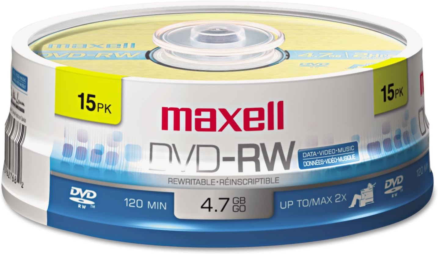 ® DVD-RW Disc, 4.7 GB, 2 x, Spindle, altın, 15/Paket, sold AS 1 paket – yeniden yazılabilir.