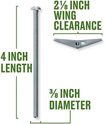 Alternative view of 25-Pk., 3/8 x 4-In. Round Toggle Bolt -370096
