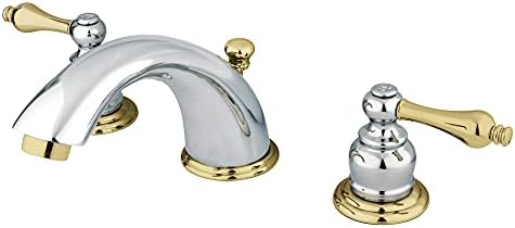KB974AL Viktorya Dönemi Yaygın Metal Kollu Lavabo Bataryası, Cilalı Krom ve Cilalı Pirinç
