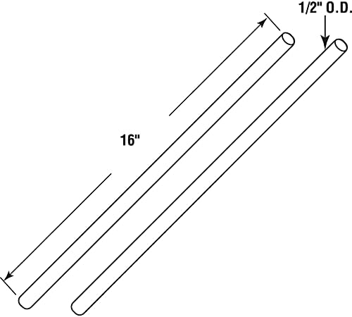 GD 52238 Burulma Yayı Sarma Çubukları - Garaj Kapısı Germe Yaylarını Ayarlamak veya Değiştirmek İçin Önerilen Tek Aletler - 1/2 "Çap x 16" Uzun Yuvarlak Çelik Çubuklar (2 Paket)
