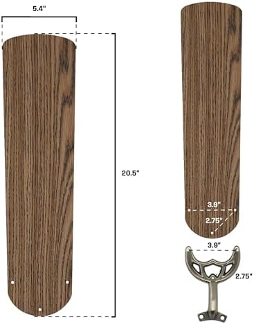 Lighting 7741500 52-inç Meşe/Ceviz Yedek Fan Bıçakları, Beş Paket