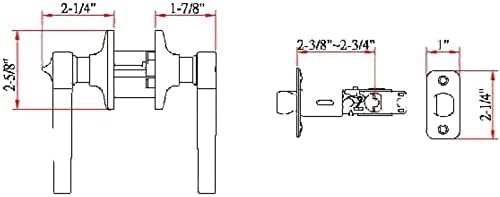 791632 Kapı Kolu, 2 Yönlü Sürgü, Ayarlanabilir İğne Ölçüsü, Yağlanmış Bronz Kaplama