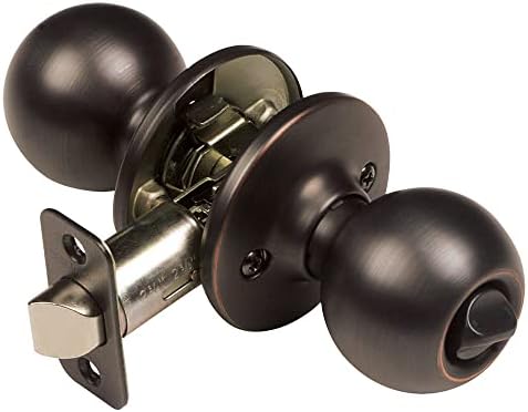 791590 Top 2 Yönlü Ayarlanabilir Kapı Tokmağı, Yağ Ovuşturdu Bronz, Gizlilik/Yatak ve Banyo