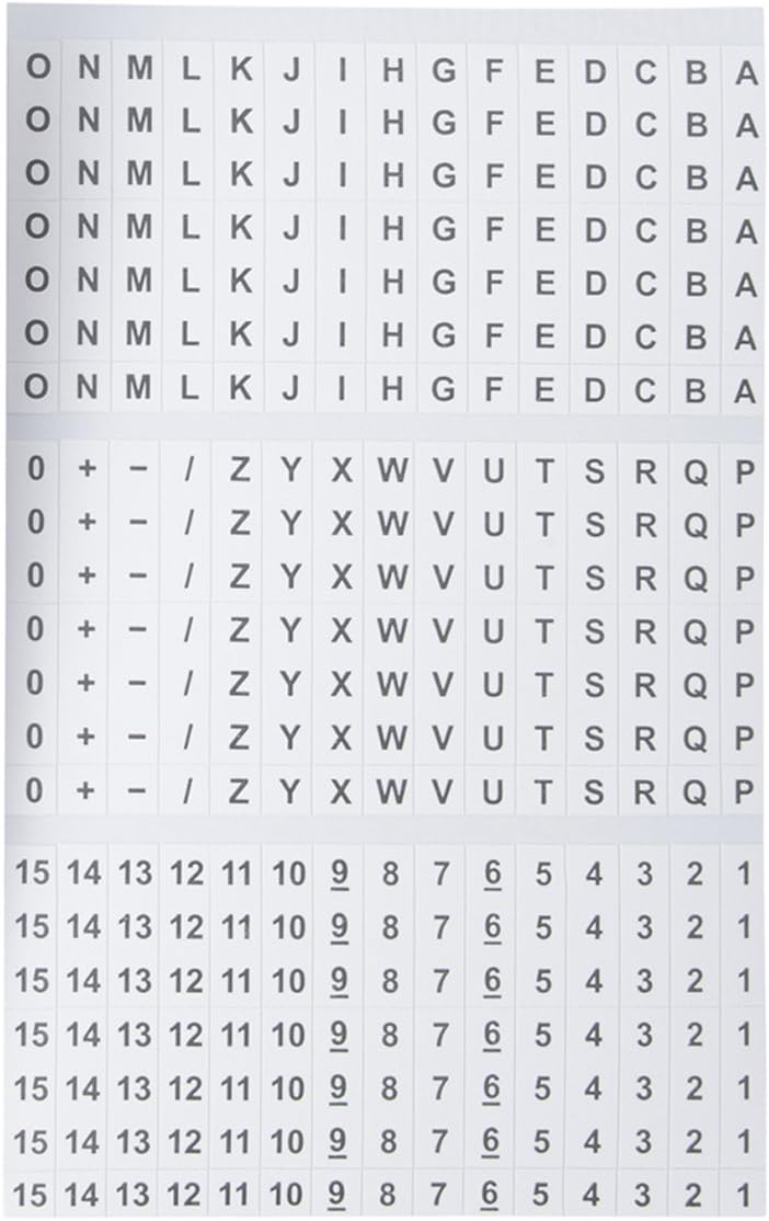 Bender 42-028 A-Z, 0-15 ve Semboller Cep Paketi Tel İşaretleyiciler