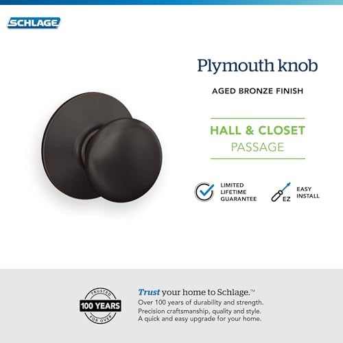 Alternative view of F10 PLY 716 Plymouth Kapı Topuzu, Koridor ve Dolap Geçiş Kilidi, Eskitilmiş Bronz