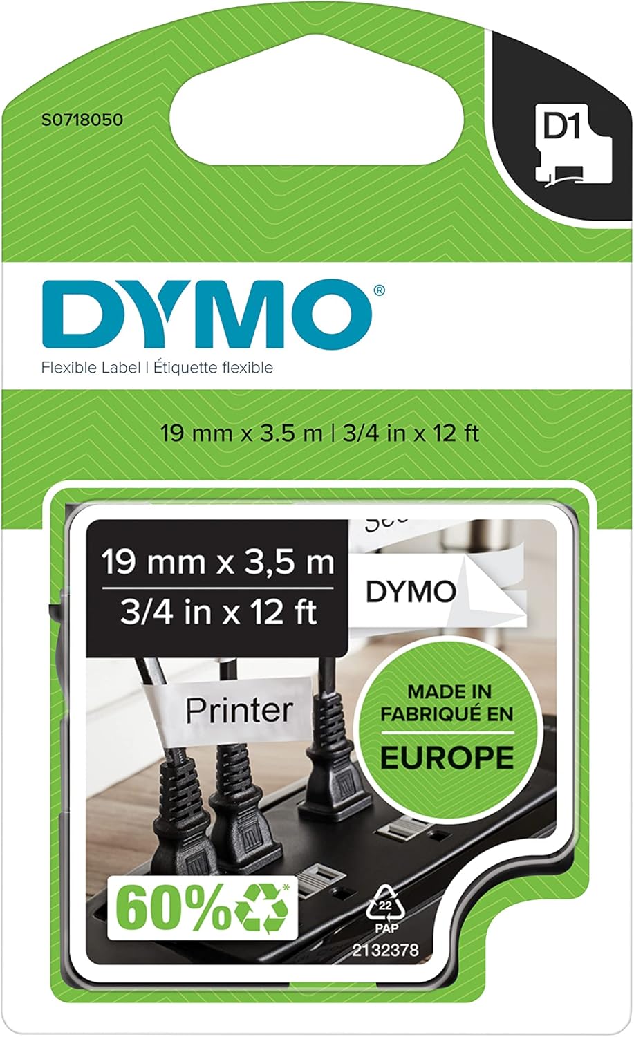 S0718050, Yüksek Performans Esnek Naylon (19 mm x 3,5 mt), Siyah/Beyaz (16958)