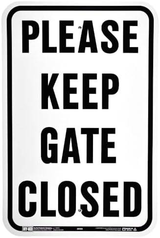 Alternative view of Hy-Ko Products 20523 - "LÜTFEN KEEP GATE CLOSED" Alüminyum Tabela 40 cm x 45 cm Siyah/Beyaz, 1 Adet