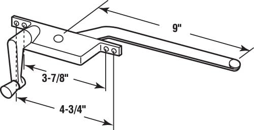 Products H 3514 Sol El Kare Stil Kanatlı Operatör 22,86 cm L, Alüminyum, quot