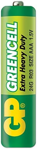 GP24G Greencell R03/1212/AAA İnce Pil, 1.5 Volt, 40'lı Kutu, Yeşil/Sarı/Beyaz