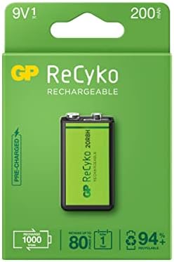 Alternative view of Gp Batteries Recyko+ 200 9V Boy Ni-Mh Şarjlı Pil, 8.4 Volt, Tekli Kart
