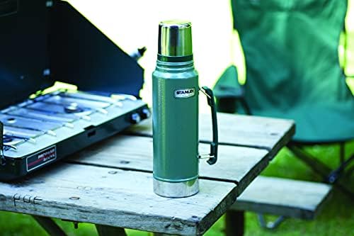 Klasik Vakumlu Paslanmaz Çelik Termos, Yeşil, 1 L, Çift Duvar Yalıtımı, Makinede Yıkanabilir, 11.7W x 35.8H cm