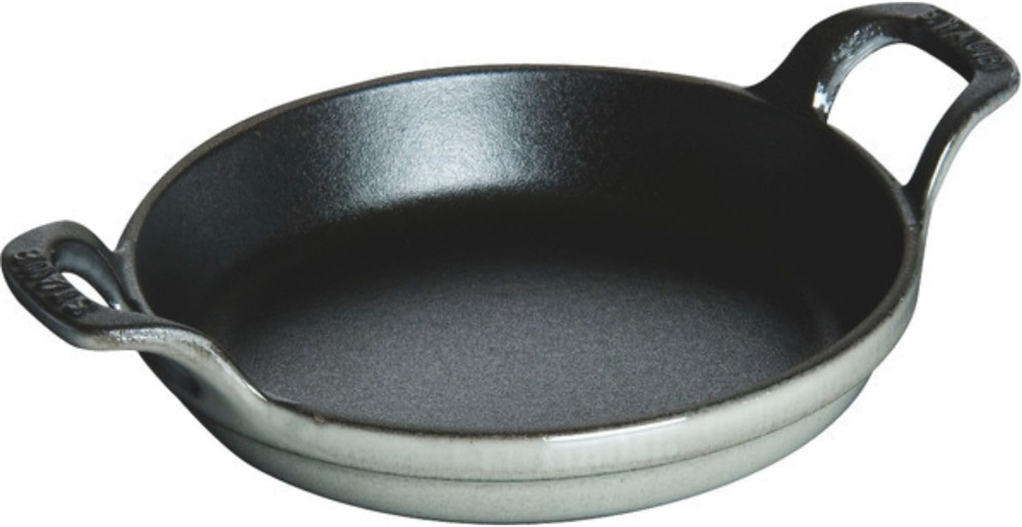 Toz Mini Fırın Kabı, Yuvarlak (12 Cm, 0,25 L İçerisinde Bulunan Mat Siyah Kaplı Tepsi İle) Grafit Grisi