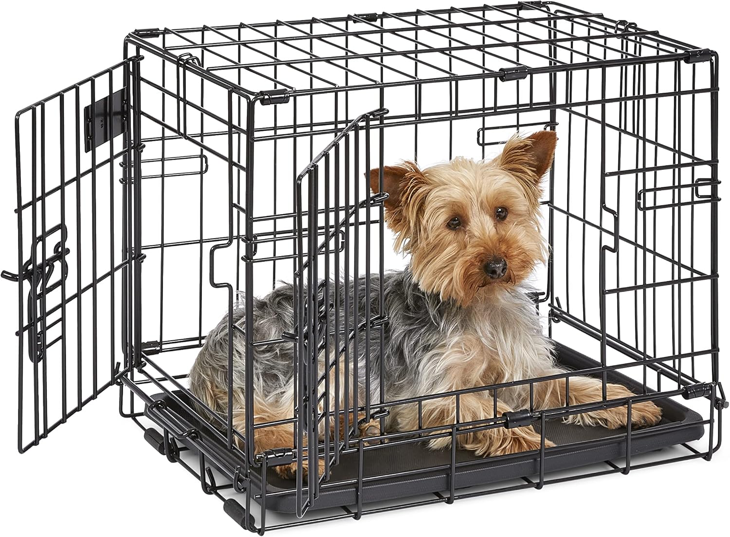 Homes for Pets Yeni Geliştirilmiş Tek ve Çift Kapılı iCrate Köpek Kasası, Sızdırmaz Tava, Zemin Koruyucu Ayaklar, Bölme Paneli ve Yeni Patentli Özellikler İçerir