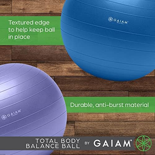 Gaiam Total Body Balance Ball Kit – inkl. Anti-Burst-Stabilität, Yoga-Ball, Luftpumpe, Workout-Programm