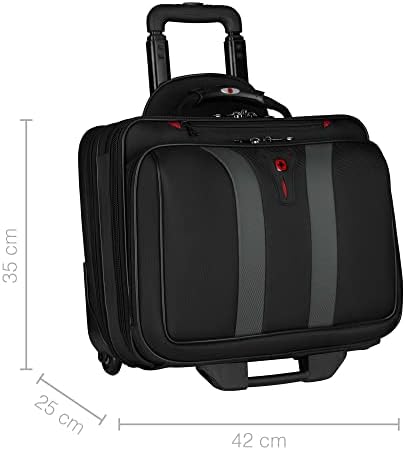 600659 GRANADA 17 inç bisiklet dizüstü bilgisayar çantası, dolgulu dizüstü bilgisayar bölmesi, siyah/gri gözlü (24 Litre)