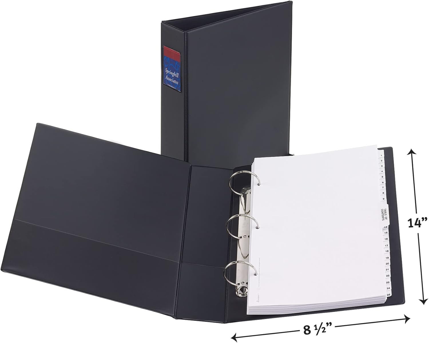 Legal; sağlam Binder 3 halkalı; 5,1 cm yuvarlak halka, siyah, 1 Binder (6401)