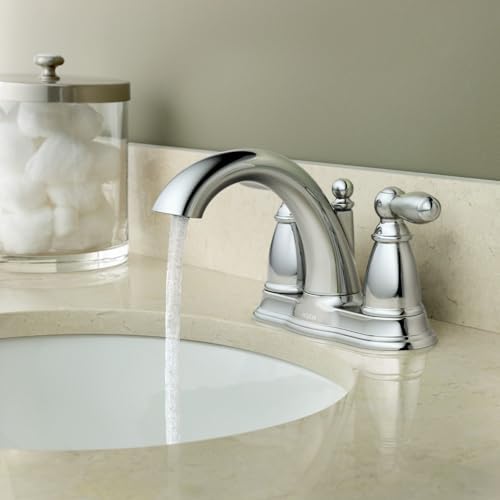 6610BN Brantford Brushed nickel two-handle high arc bathroom faucet with Drain Assembly, Brushed Nickel