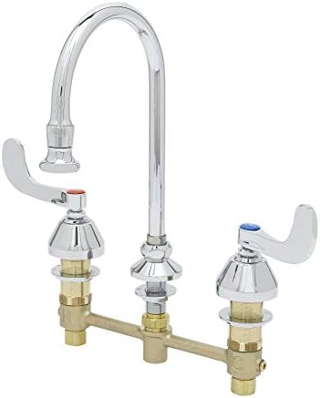 Alternative view of T&S B-2865-04 Güverte Monte 20,32 cm Merkezler Sert Deboynu Tıbbi Musluk Gül Spreyli 10,24 cm Bilek Sapları