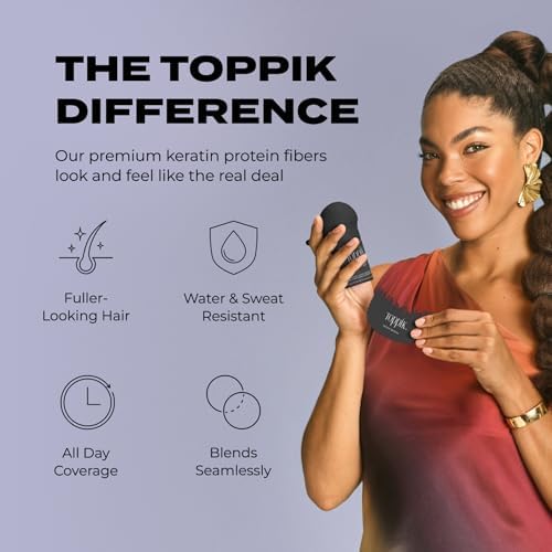 Toppik saç geliştirme lifleri 12 g, ince veya ince saçları doldurun, anında kalın, dolgun görünümlü saçlar | 9 renk tonu erkek ve kadınlar için