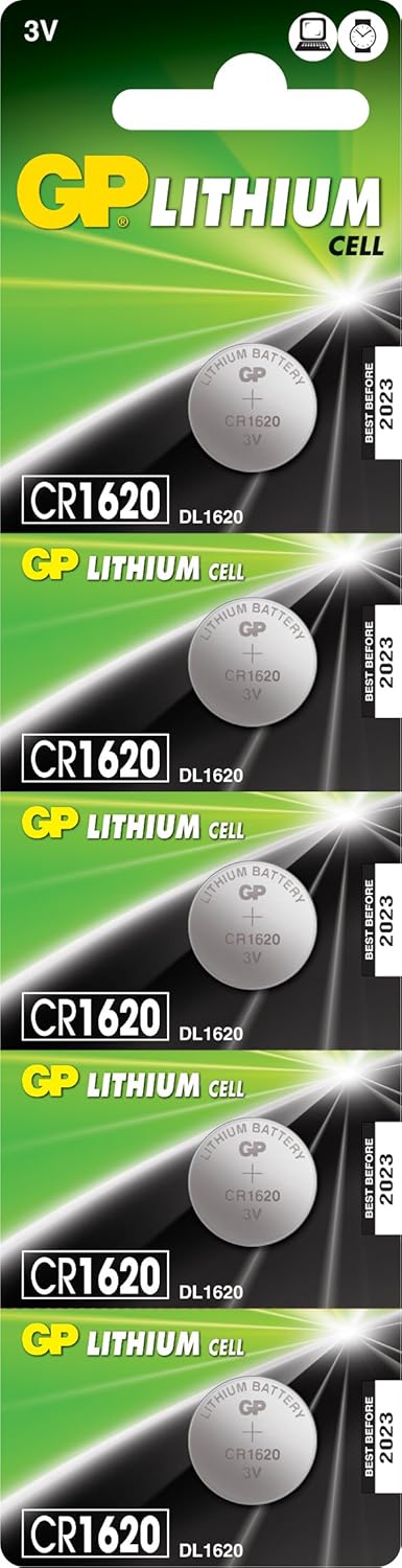Alternative view of GP B atteries CR1620 1620 Boy Lityum Düğme Pil, 3 Volt, 5'li Kart, Gri