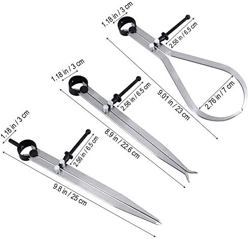 Big Horn 19053 20 cm Kaliper Seti, 3 Parçalı Pergel Seti