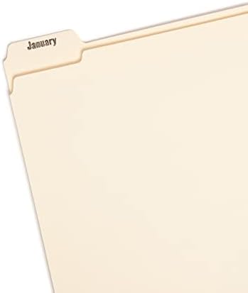 Alternative view of Indiziert dosya düzenleyici set, aylık (Jan-Aralık) Klasör, güçlendirilmiş 1/5-Cut Tab, size, Manila, 12 Pro Set (navigasyon cihazı)