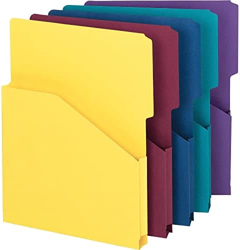 Organize Yukarı Genişleyen Slash Ceket, 2/5 Kesim Tab, 1 "Genişletme, Mektup Boyutu, Çeşitli Renkler, Paket başına 5 (75445)