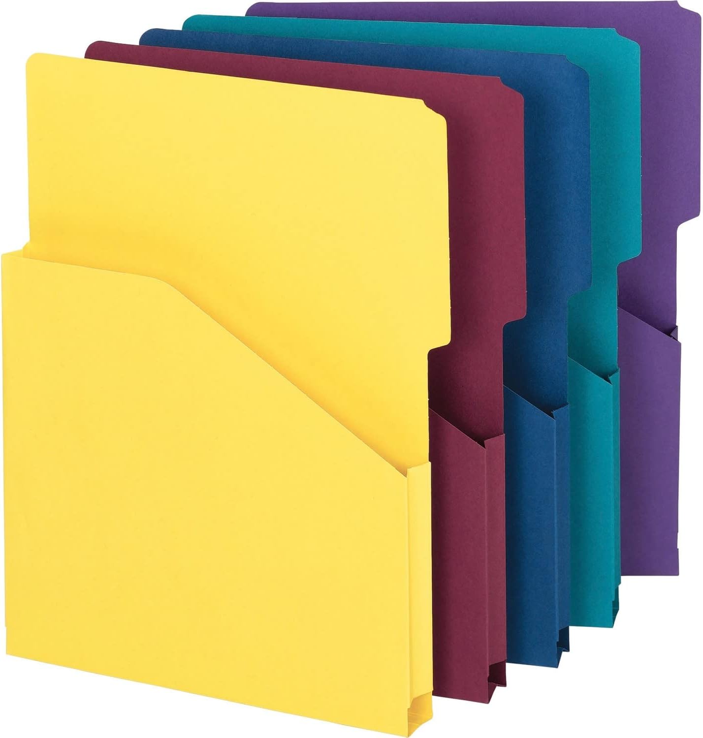 Alternative view of Organize Yukarı Genişleyen Slash Ceket, 2/5 Kesim Tab, 1 "Genişletme, Mektup Boyutu, Çeşitli Renkler, Paket başına 5 (75445)
