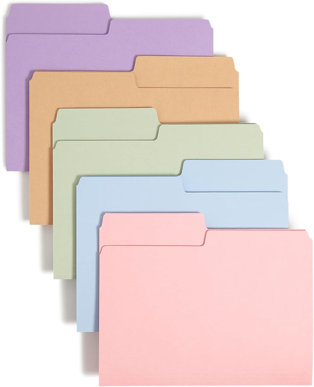 SuperTab Dosya Klasörü, Büyük Boy 1/2 Kesim Sekme, Harf Boyutu, Çeşitli Pastel Renkler, Kutu başına 100 (11906)