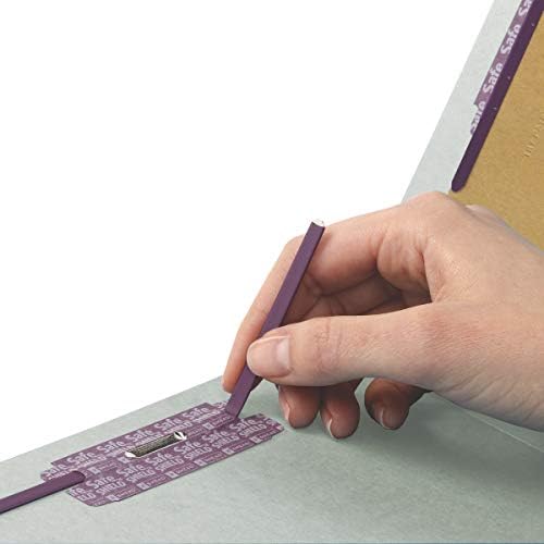 Bağlantı Elemanları ile%100 Geri Dönüştürülmüş Uç Sekme Pressboard Sınıflandırma Dosya Klasörü, 2 Bölücü, 5 cm Genişletme, Harf Boyutu, Gri/Yeşil, Kutu başına 10 (26810)