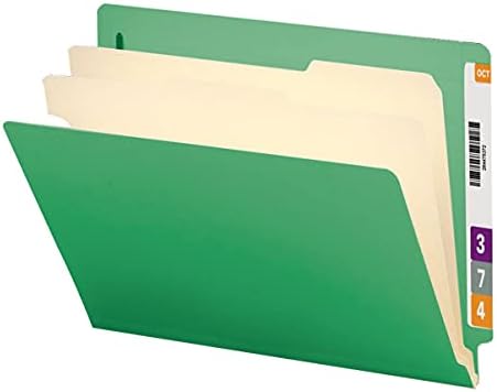 Uç Sekmesi Sınıflandırma Klasörü, Mektup, Düz, 2 Bölücü, Yeşil, Kutu başına 10 (26837)