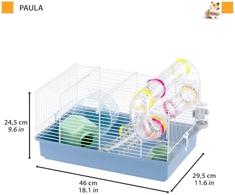 Alternative view of Hamster kafesi, Paula kemirgen kafesi, küçük hayvan kafesi, hamster aksesuarı dahil, 46 x 30 x Y 25 cm.