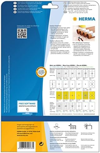 Alternative view of HERMA 9533 Folyo Etiketleri, 10 Yaprak, 99,1 x 42,3 mm, A4 Başına 12, 120 Adet, Kendinden Yapışkanlı, Mat, Boş Dış Mekan Yapışkan Etiketleri, Polietilen